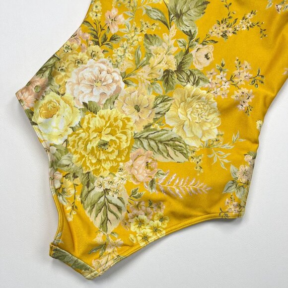 NWOT Zimmermann Amelie Bow Swimsuit One Shoulder Amber Floral Size 2 - Picture 9 of 13